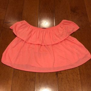 Bright Pink Topshop Over the Shoulder top